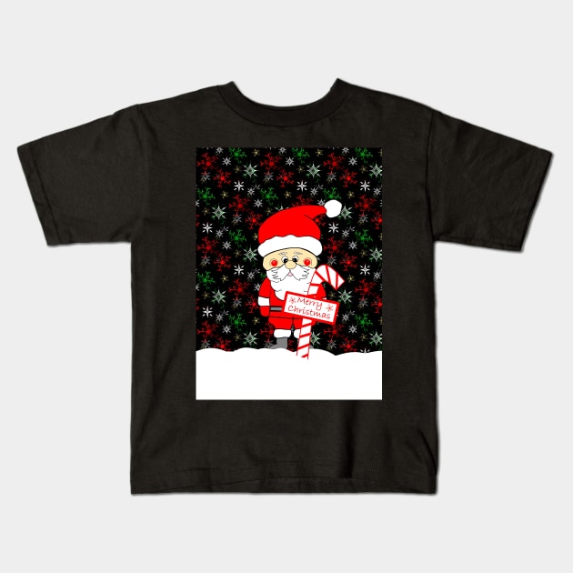 MERRY Christmas Santa Claus Kids T-Shirt by SartorisArt1